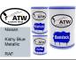 Preview: Nissan, Kishy Blue Metallic, RAF: 500ml Lackdose + 500ml Klarlack + 250ml Härter - Set, von ATW Autoteile West.